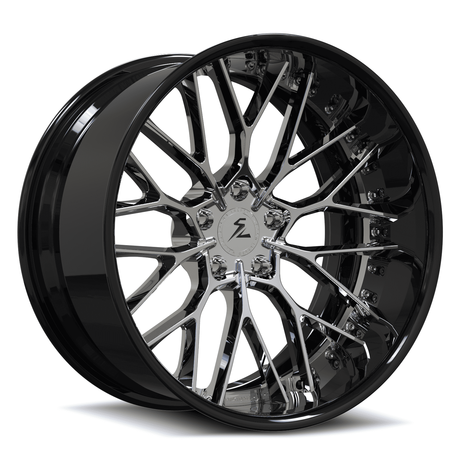 SD-12 chrome black forged wheels for 1965 Ford Mustang Coupe - deep dish rims