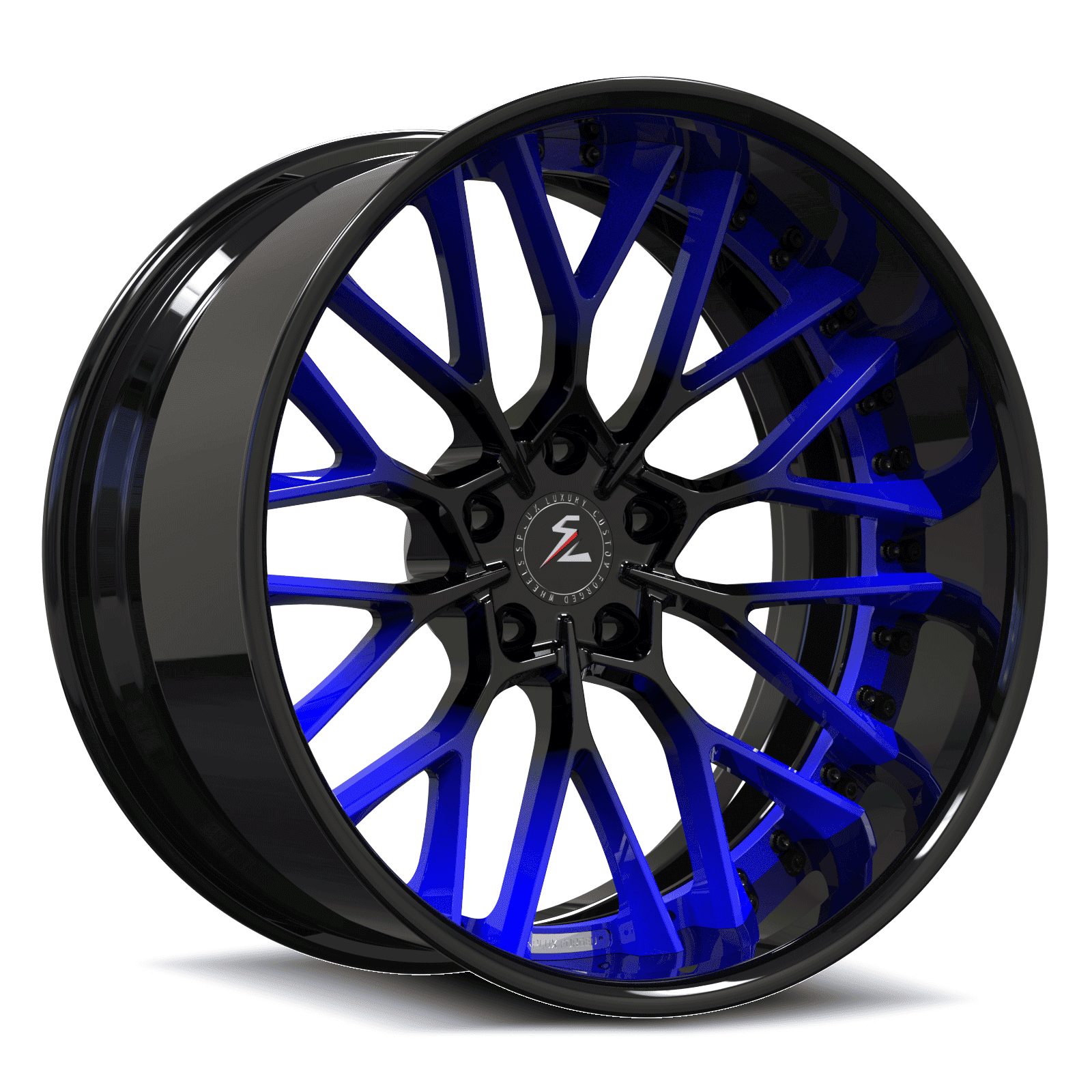 SD-12 ocean blue black forged wheels for Mustang Coupe - deep dish luxury wheels