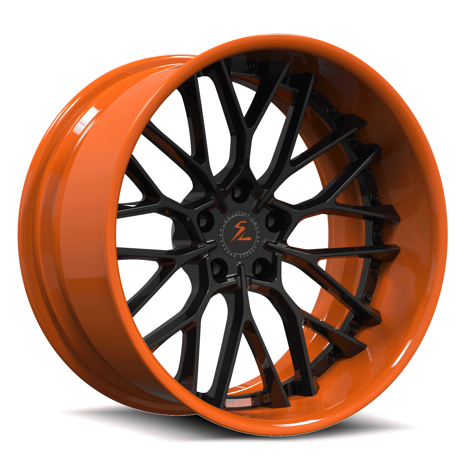 SD-12 orange black forged wheels for S2000 - deep dish custom rims