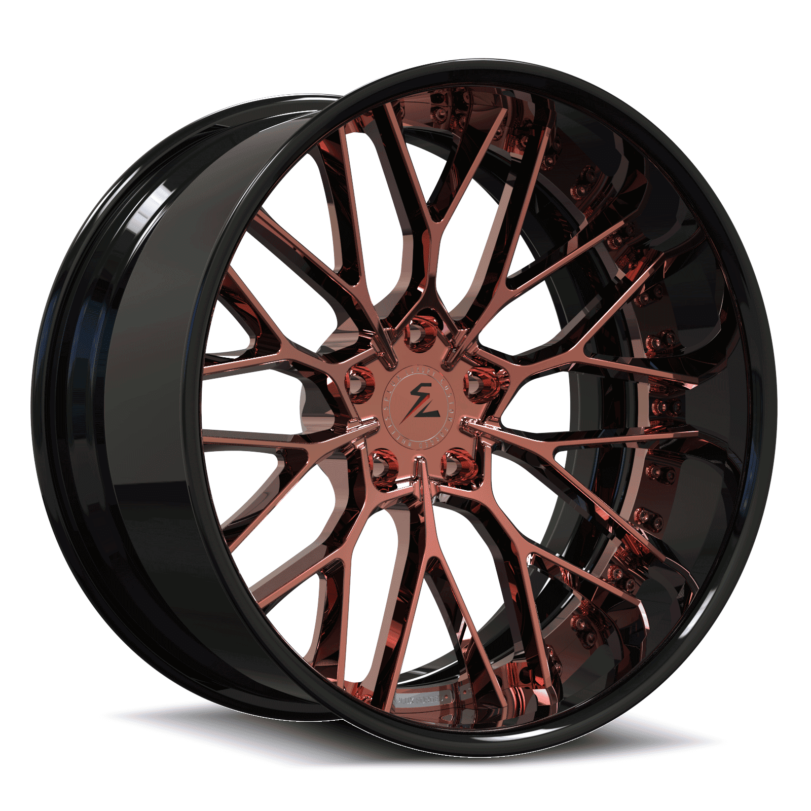 SD-12 polish rose gold black forged wheels for Dodge Charger - custom deep dish alloys