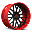 SD-12 red black deep dish forged wheels for the Civic Si - luxury aftermarket alloys