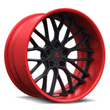 SD-12 satin black red forged wheels for 2019 Chevrolet Corvette Grand Sport - deep dish custom rims