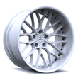 SD-12 white forged wheels for 1965 Ford Mustang - deep dish aftermarket rims