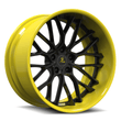 SD-12 yellow black forged wheels for Corvette - deep dish custom wheels