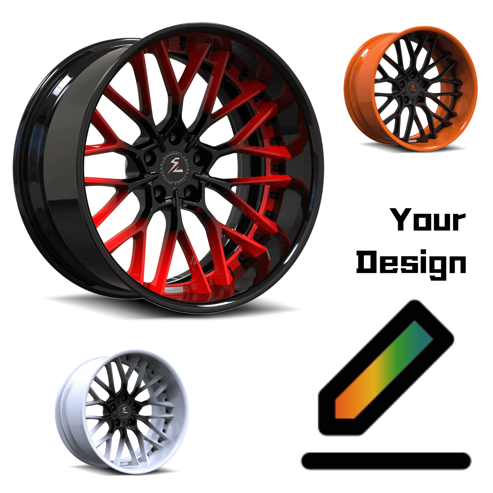 SD-12 deep dish forged wheels for 2019 Chevrolet Corvette Grand Sport - luxury 2-piece rims