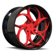 SD-22 piano black gloss red deep dish forged wheels for 2021 Chevrolet Corvette - aftermarket wheels