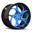 SD-22 piano black rapid blue deep dish forged wheels for Corvette C8 1LT - 2-piece rims