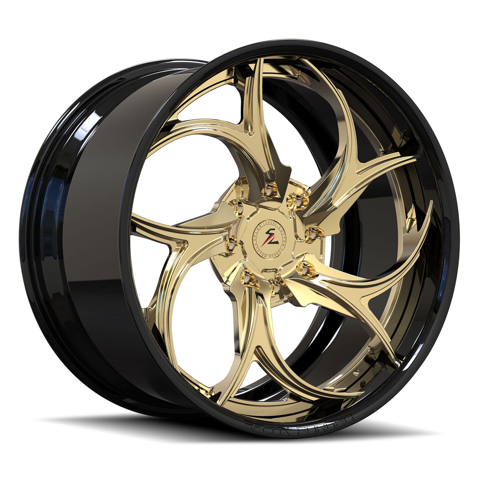 SD-22 piano black polished bronze gold deep dish forged wheels for 2021 Corvette C8 - custom alloys
