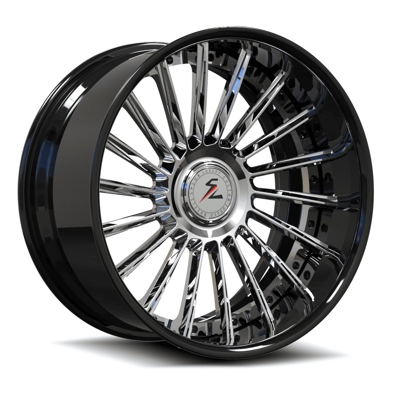 SD-23 chrome black forged wheels for the Bonneville - 2-piece aftermarket wheels