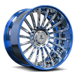 SD-23 chrome and polished blue forged wheels for Chrysler 300 Limited - multi-spoke custom wheels