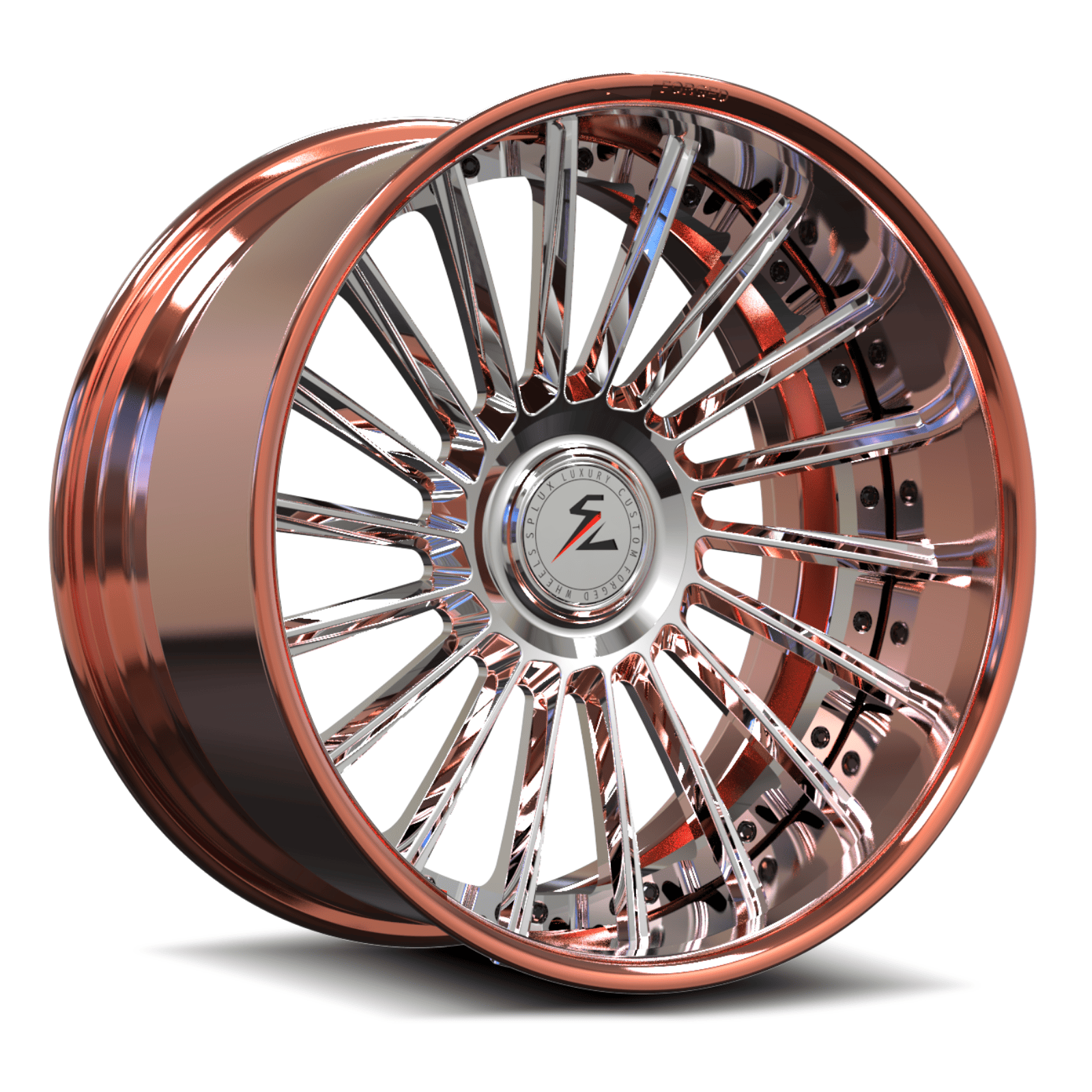 SD-23 chrome polished rose gold deep dish forged wheels for 2024 Ram 3500 - luxury wheels