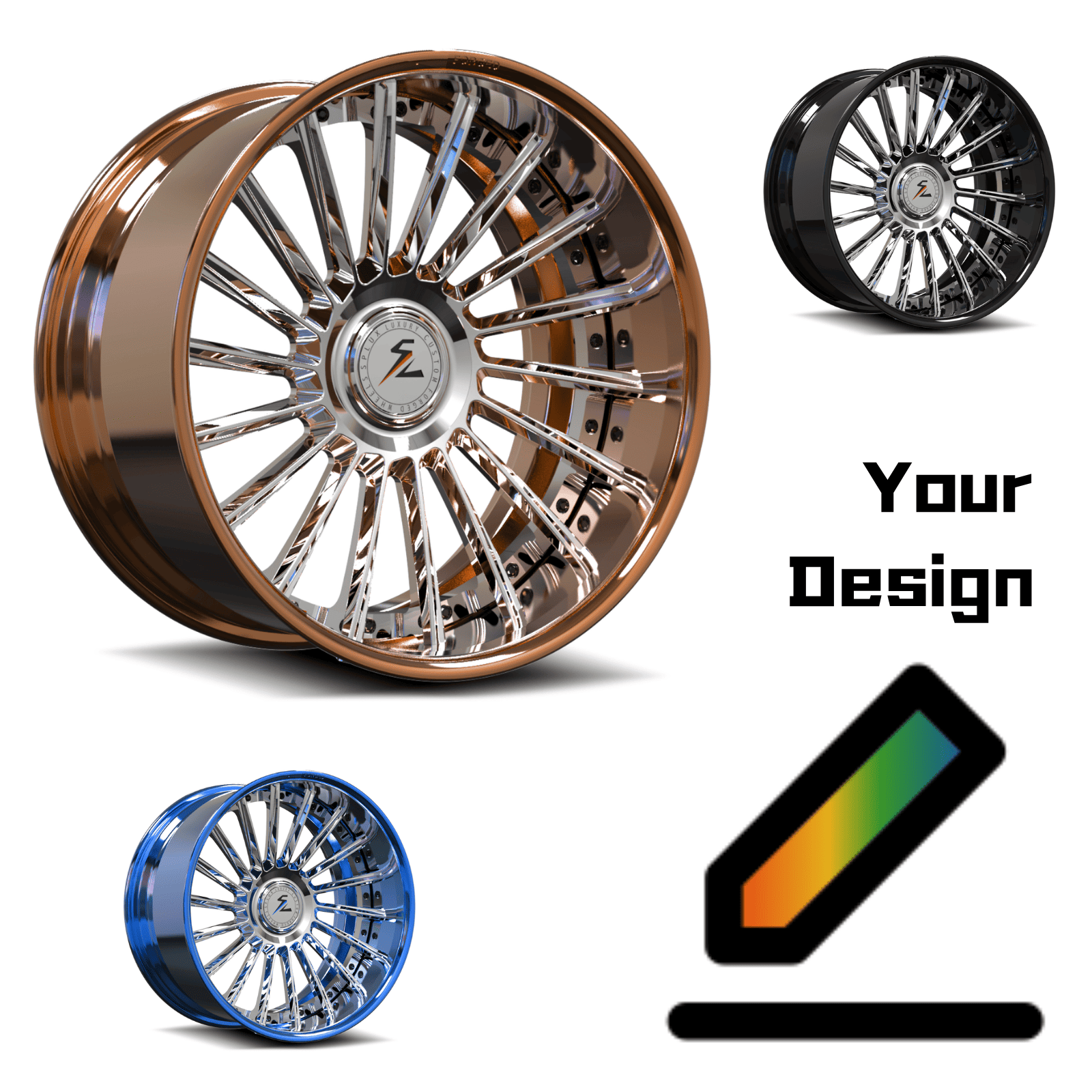 SD-23 custom-design forged wheels for Chrysler 300 Limited - personalized deep-dish alloys