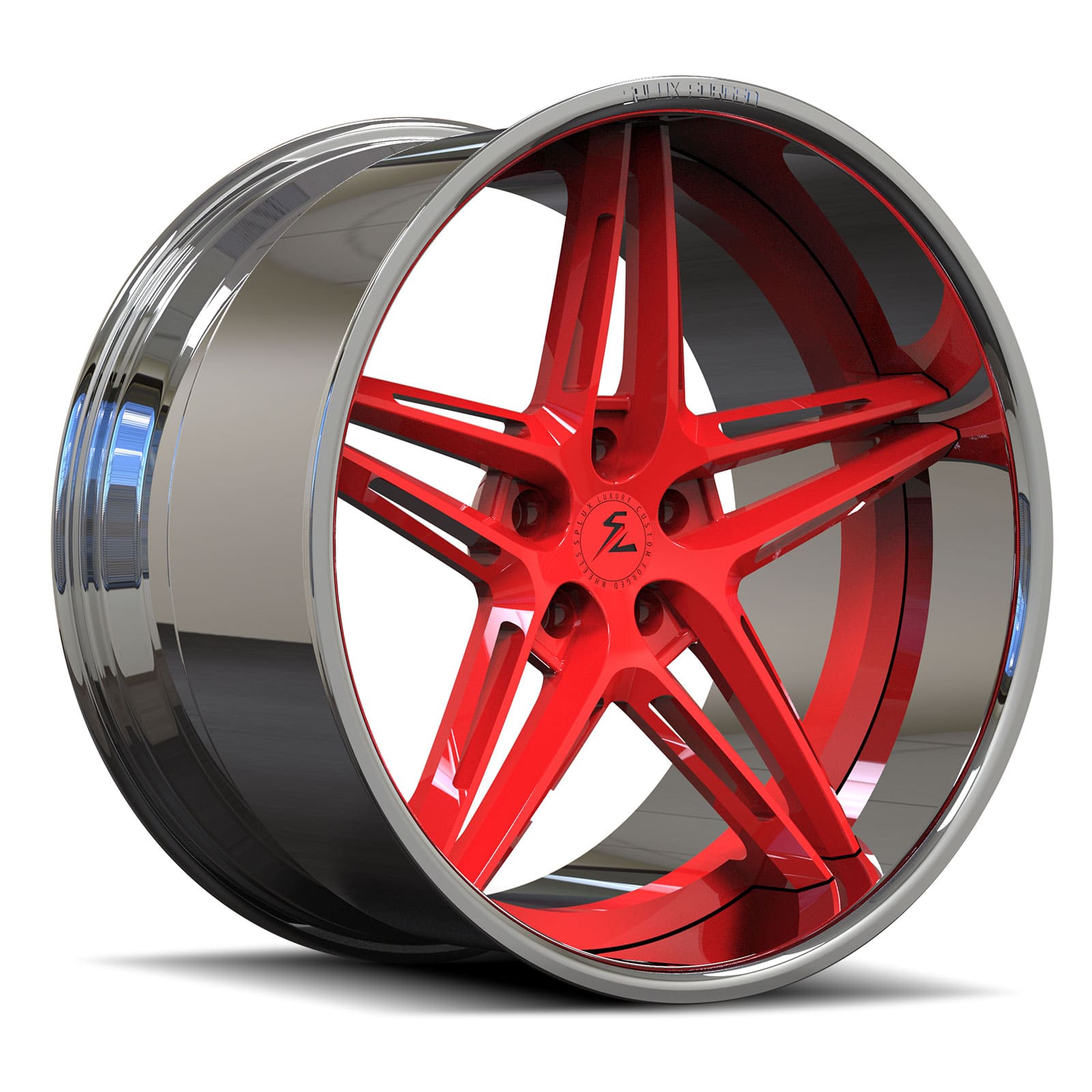 SD-24 chrome gloss red forged wheels for the 911 Cabriolet - deep dish custom rims