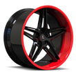 SD-24 gloss black gloss red forged wheels for 1986 Chevrolet C10 - aftermarket deep dish rims