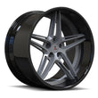 SD-24 gloss black gunmetal gray forged wheels for 1986 Chevrolet C10 - custom 5-spoke wheels