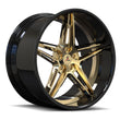 SD-24 gloss black polished bronze gold forged wheels for 1986 Chevrolet C10 - deep dish rims
