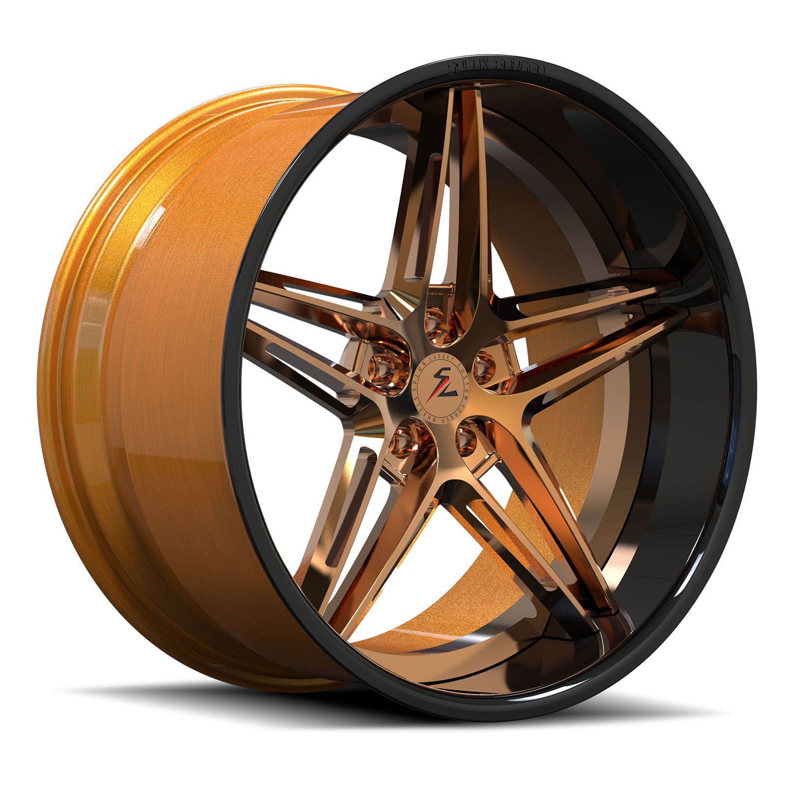 SD-24 transparent bronze gloss black polish bronze forged wheels for the 911 Cabriolet - custom 2-piece rims
