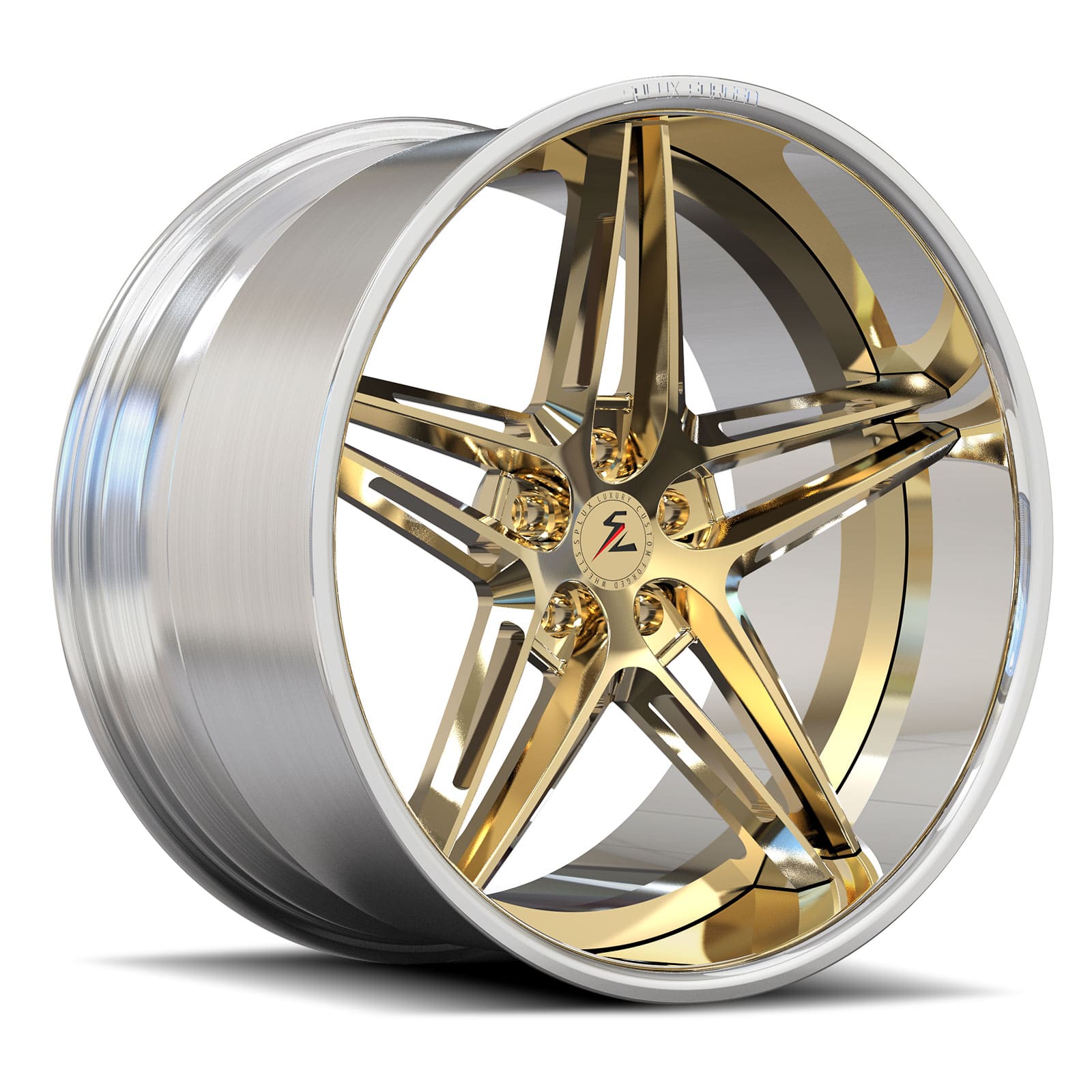 SD-24 polish bronze gold forged wheels for the 911 Cabriolet - deep dish 5-spoke alloys