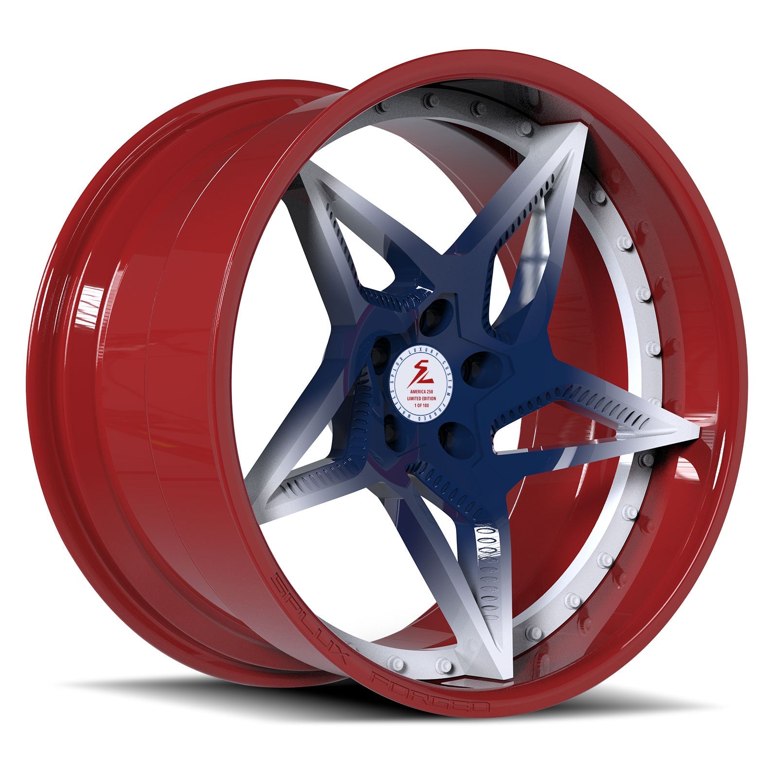 SD-25 red black forged wheels for Chevrolet Impala SS - luxury custom alloys