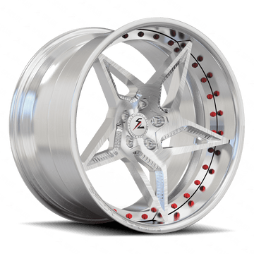 SD-25 brush red forged wheels for 2015 Nissan 370Z Nismo - deep dish