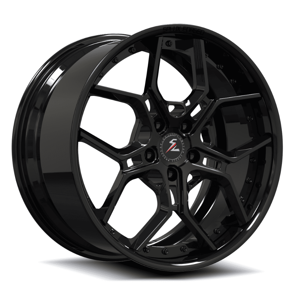 SD-28 black forged wheels for the Jimmy - deep dish 5-spoke custom rims