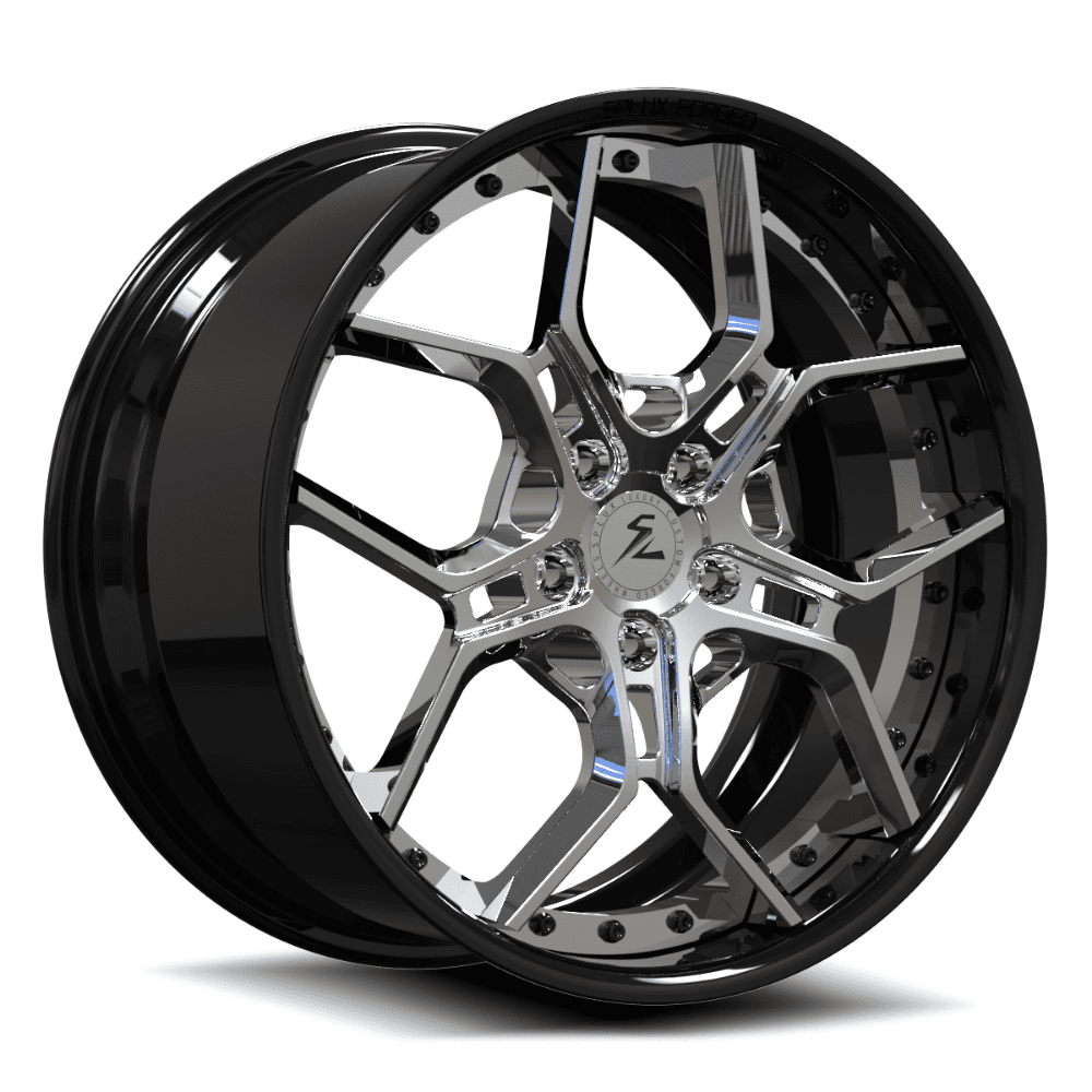 SD-28 chrome black forged wheels for the Jimmy - deep dish aftermarket wheels