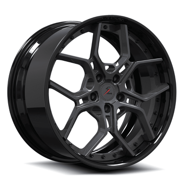 SD-28 gunmetal black forged wheels for 1987 GMC S-15 Jimmy - deep dish 5-spoke rims