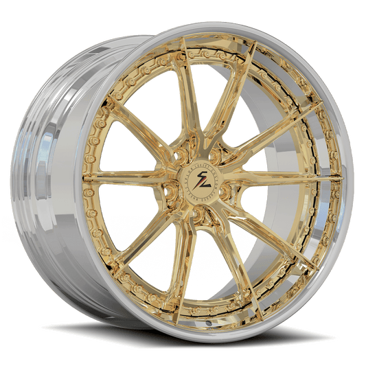 SF-03 forged 2-piece flat spoke custom wheels for Bentley Continental GT V8 — front face view