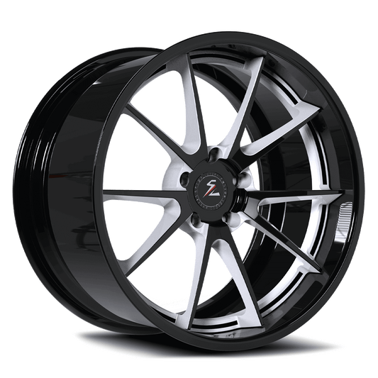 two piece forged wheels with black and white.custom aftermarket rims for any vehicle.