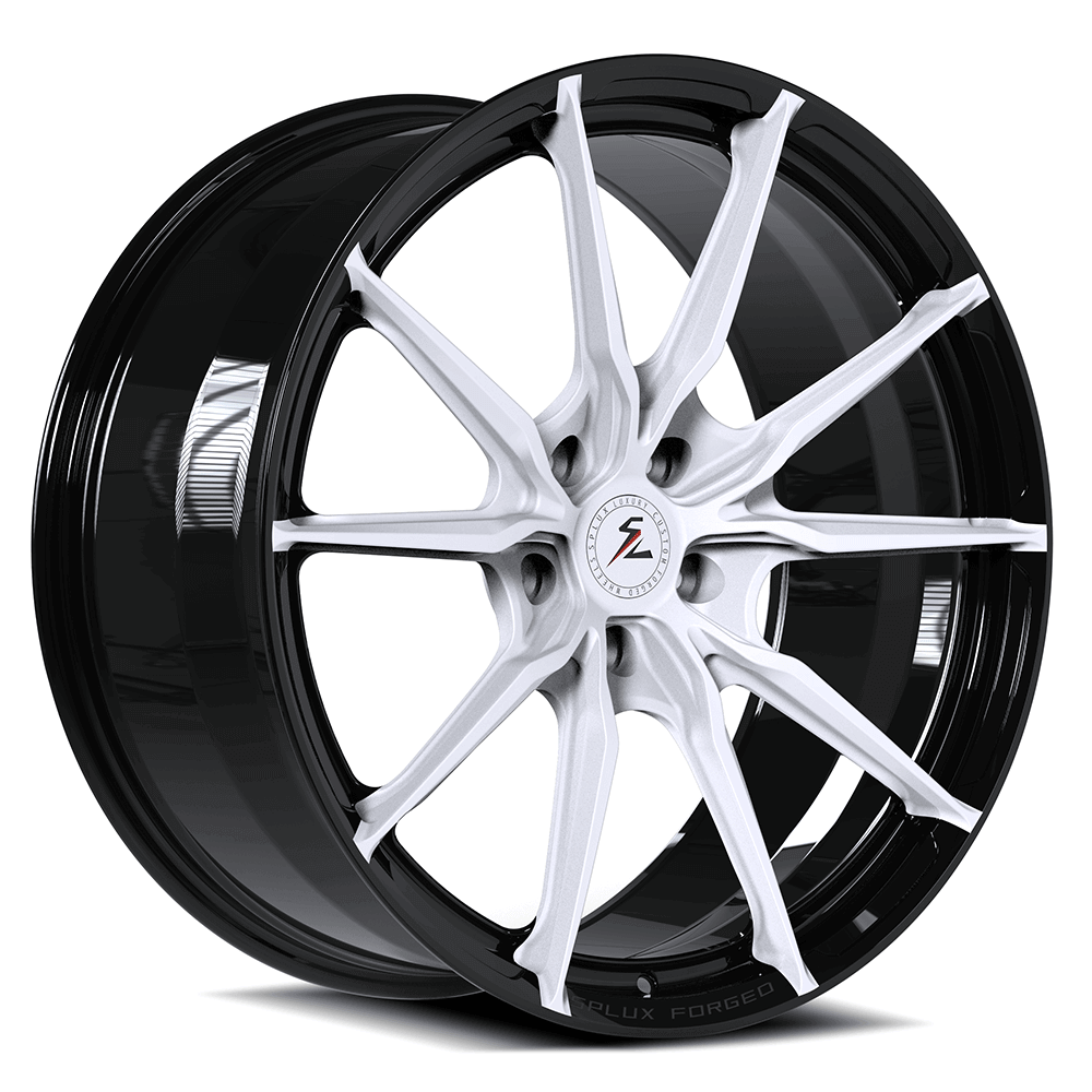 White car wheels for Nissan GTR: SF-06 custom forged monoblock 20-inch concave rims, 6061-T6 performance.