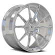 Tesla Model S 19-inch polished wheels by Splux SF-06, custom forged monoblock super lightweight aftermarket design.