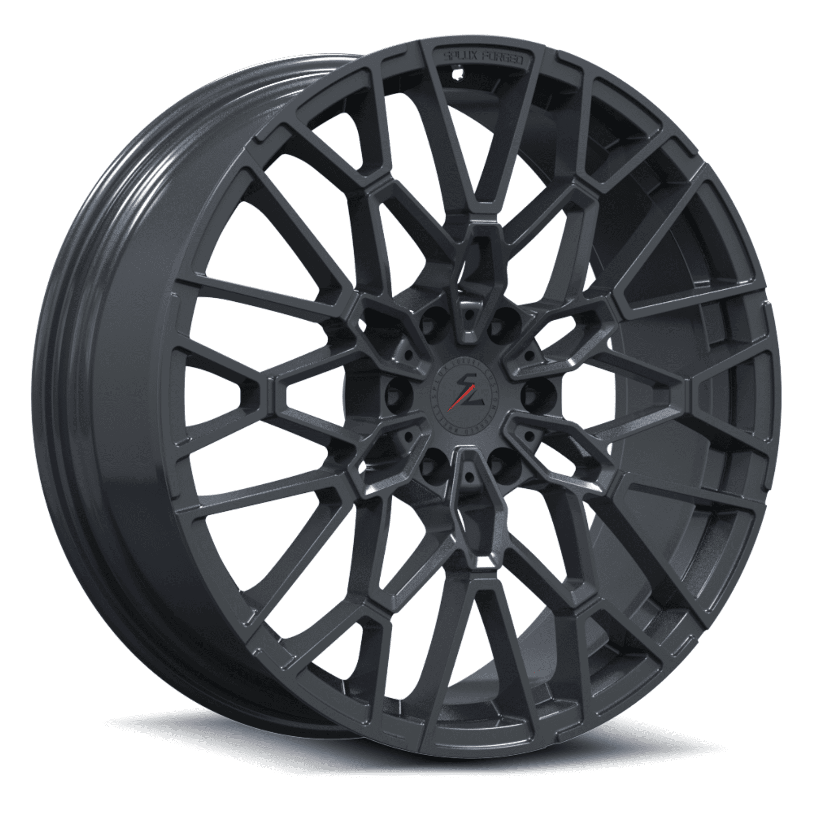 SF-10 6-Lug gunmetal forged monoblock multi-spoke wheels for GMC Denali — profile view