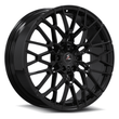 SF-10 6-Lug piano black forged monoblock flat design wheels for GMC Denali — face view