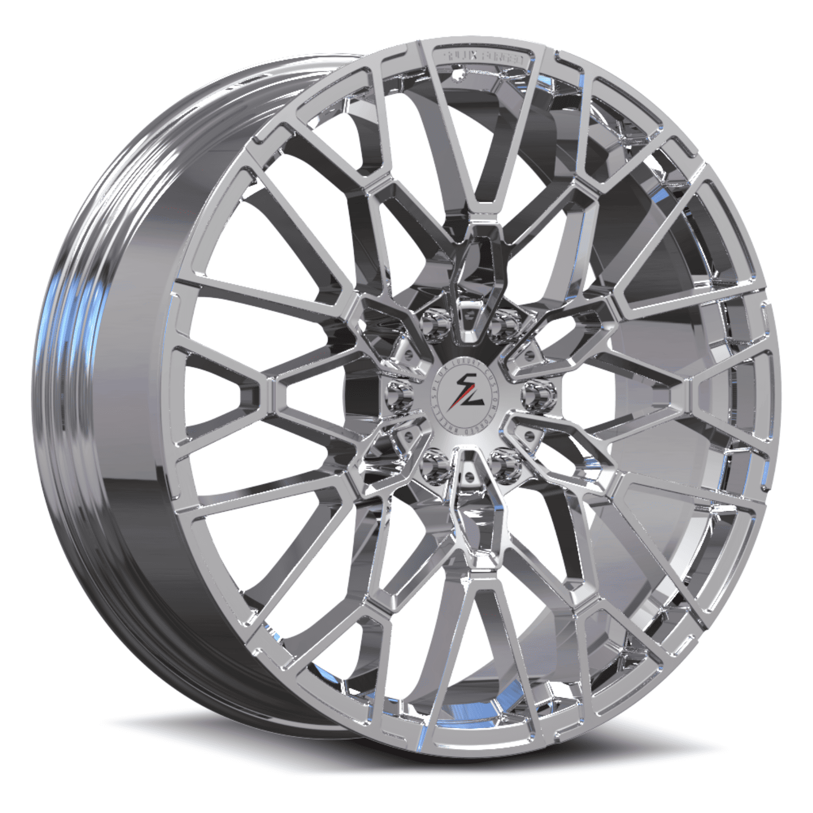 SF-10 6-Lug polish forged monoblock flat design rims for GMC Denali — face detail