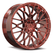 SF-10 6-Lug polished rose gold forged monoblock flat design rims for GMC Denali — three-quarter view