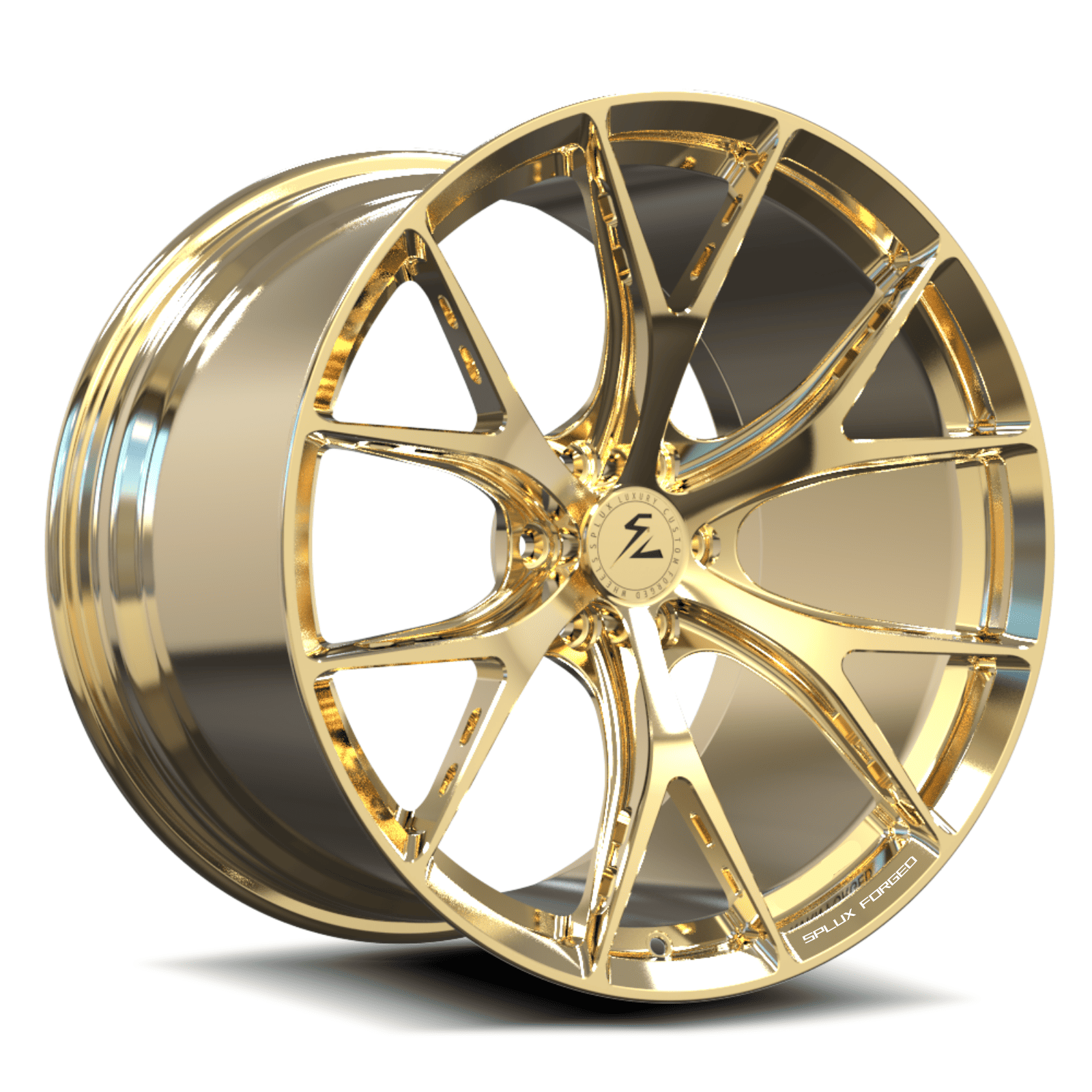 dodge viper rims for sale with h spoke. polished frozen gold finish custom forged monoblock wheels.