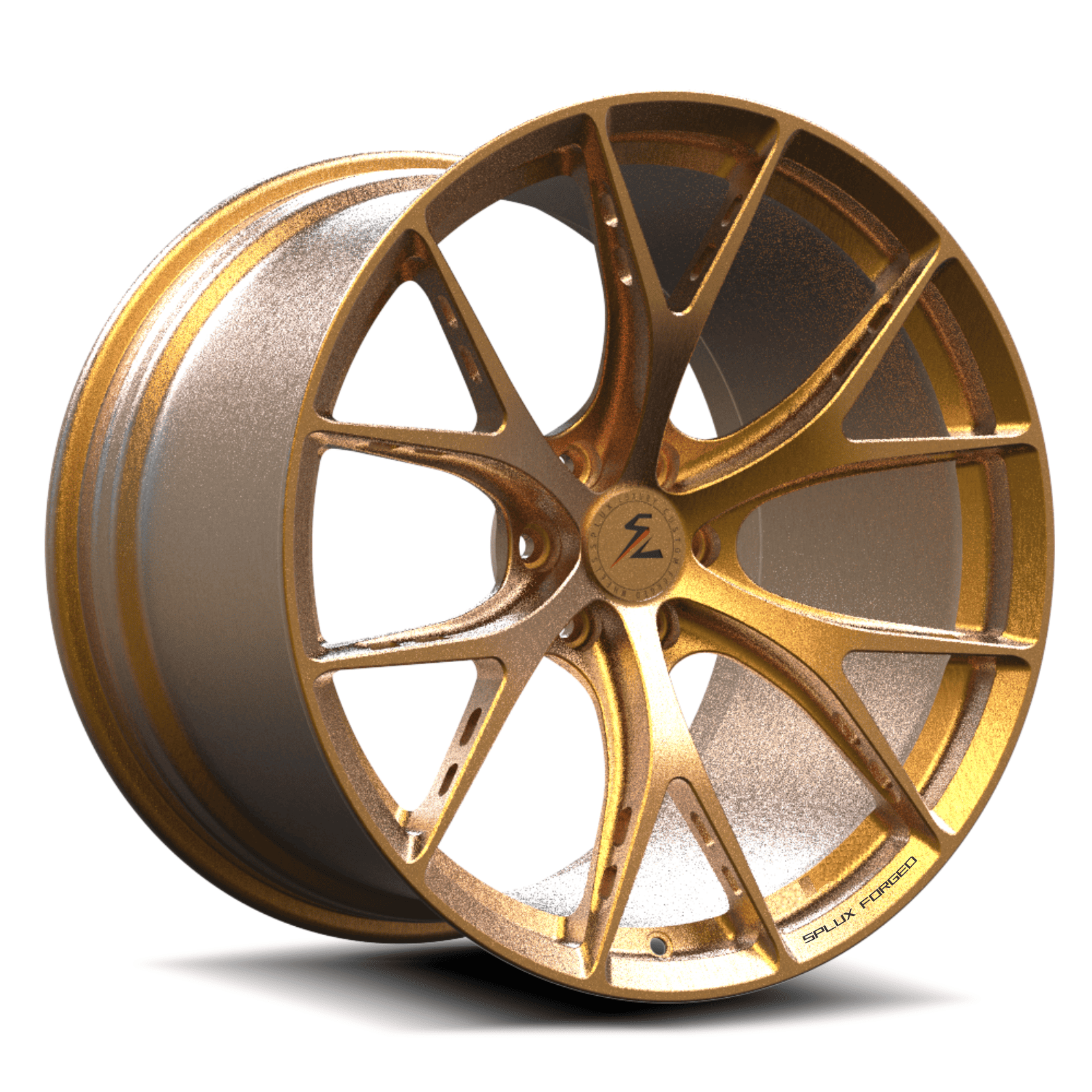 srt viper rims with brushed gold finish. concave and ultra lightweight aftermarket red dodge viper gold rims.