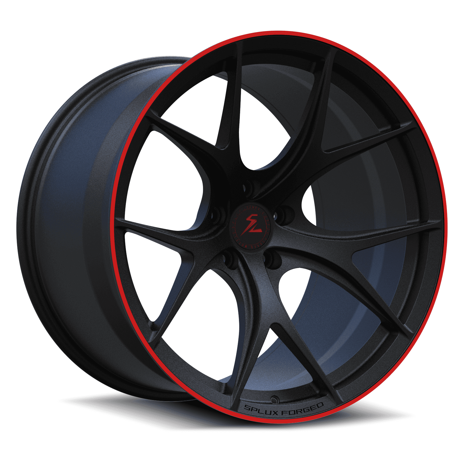 SL-01 satin black with red stripe forged wheels for 2026 Cadillac Optiq - lightweight aftermarket rims