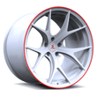 SL-01 white with red stripe forged wheels for Corvette - track racing rims