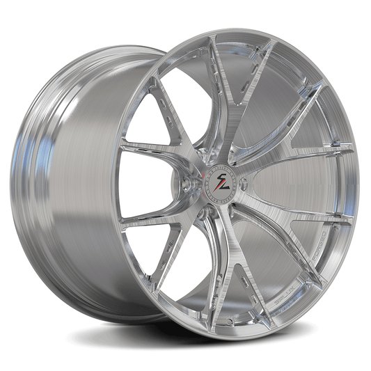 SL-03 polished dodge viper aftermarket wheels, 6 lug 18x12 lightweight custom forged monoblock with a concave y spoke design.
