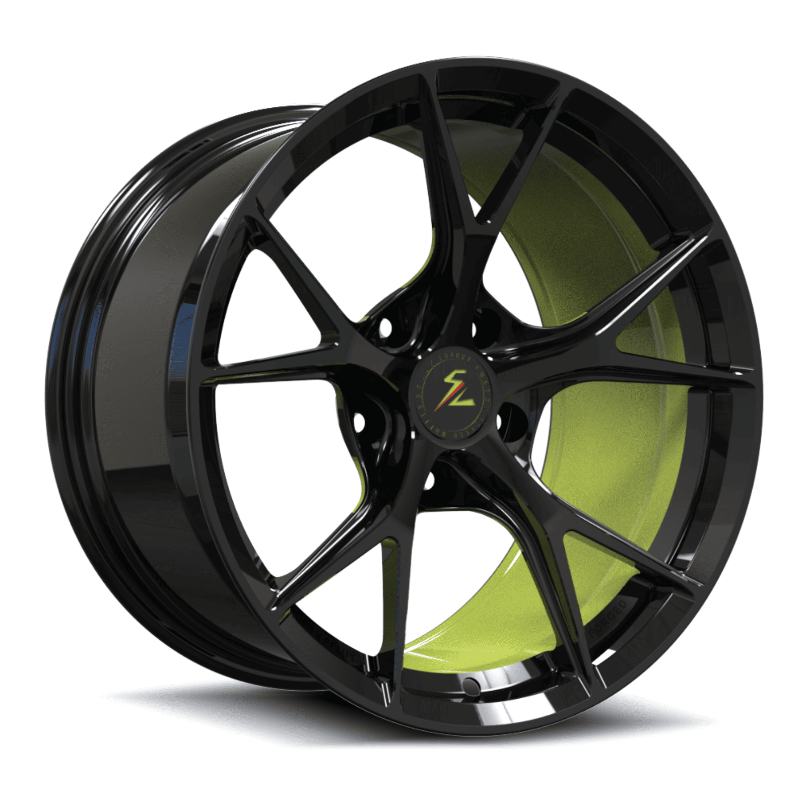 SL-03R accelerate yellow black forged monoblock Y-spoke ultra lightweight wheels for Mercedes-AMG CLA 45 S 4MATIC+ — face view