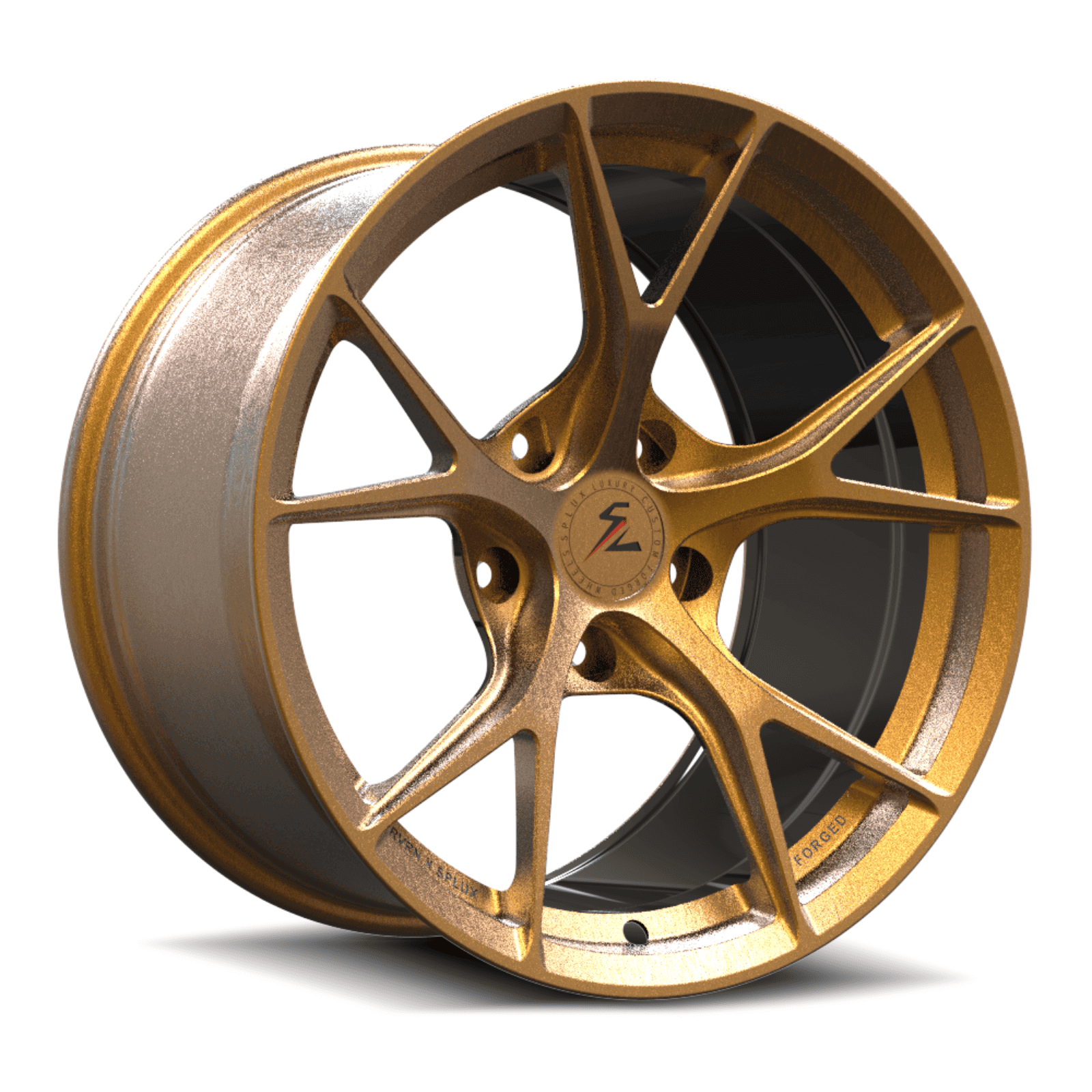 SL-03R black transparent dark gold forged monoblock super lightweight rims for Mercedes-AMG CLA 45 S 4MATIC+ — front angle