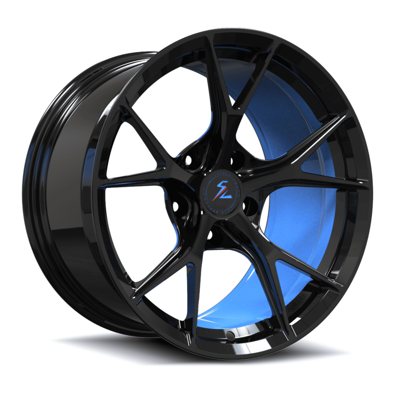 SL-03R rapid blue black forged monoblock Y-spoke wheels for Mercedes-AMG CLA 45 S 4MATIC+ — spoke view