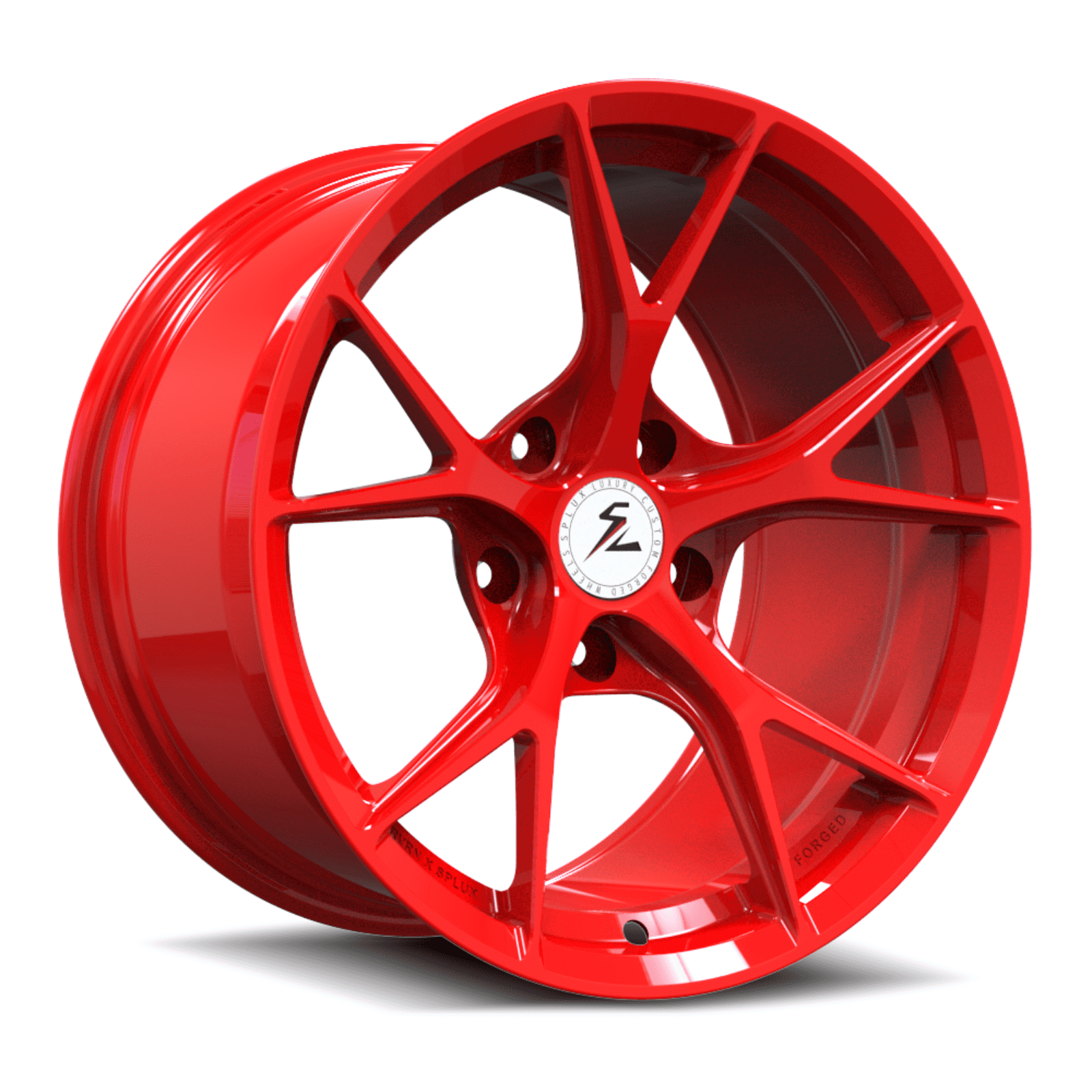 SL-03R red forged monoblock Y-spoke ultra lightweight wheels for Mercedes-AMG CLA 45 S 4MATIC+ — front angle