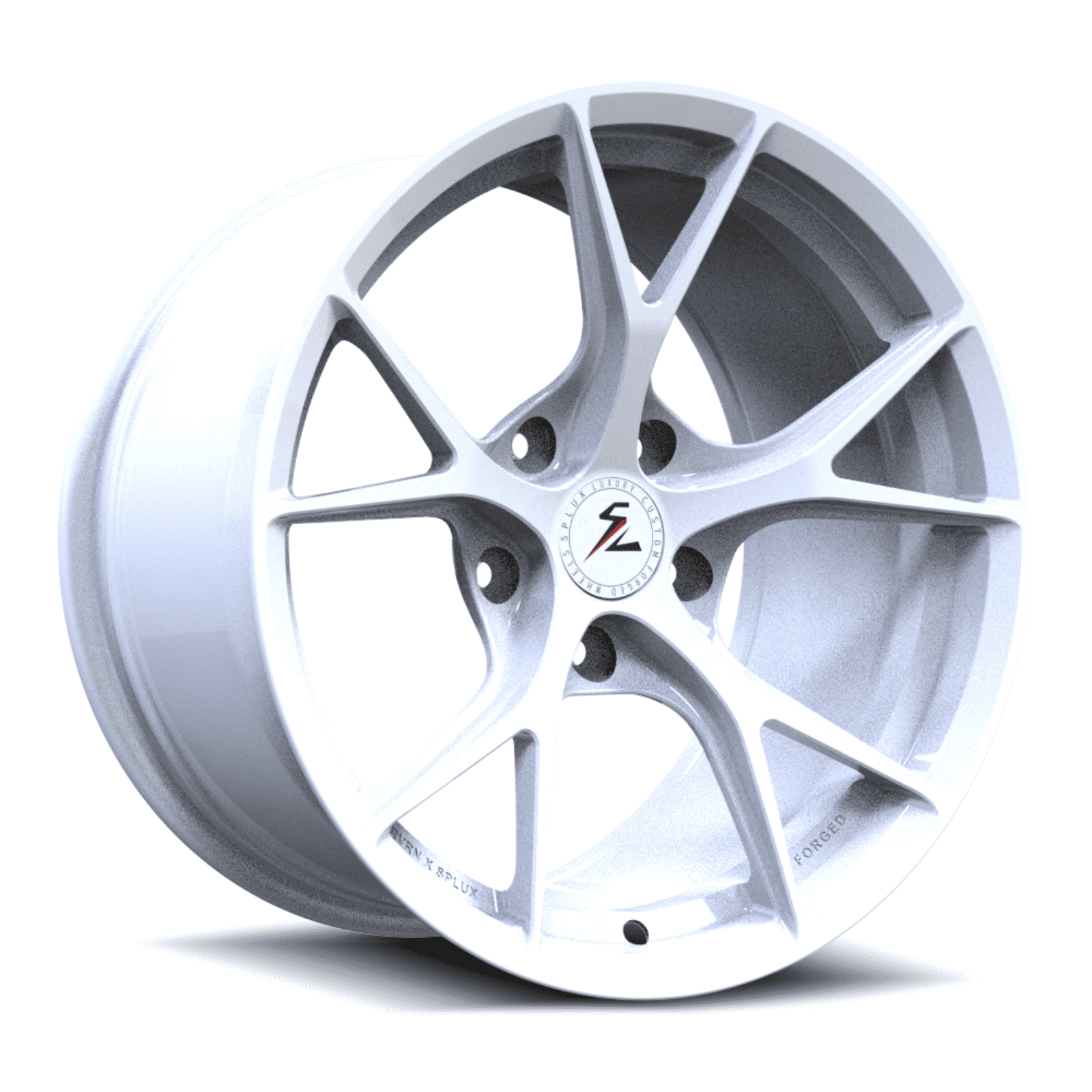 SL-03R white forged monoblock super lightweight rims for Mercedes-AMG CLA 45 S 4MATIC+ — three-quarter detail