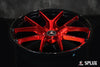 Splux SL-04 aftermarket forged monoblock lightweight y-spoke wheels for 2014 C7 Corvette Z51, brushed red, black