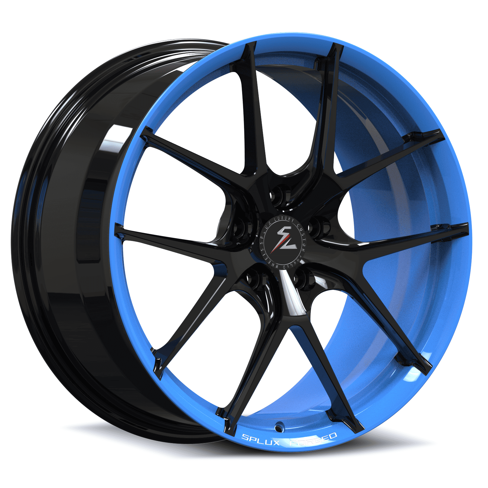 SL-04 black rapid blue forged wheels for 2017 Corvette - lightweight alloys