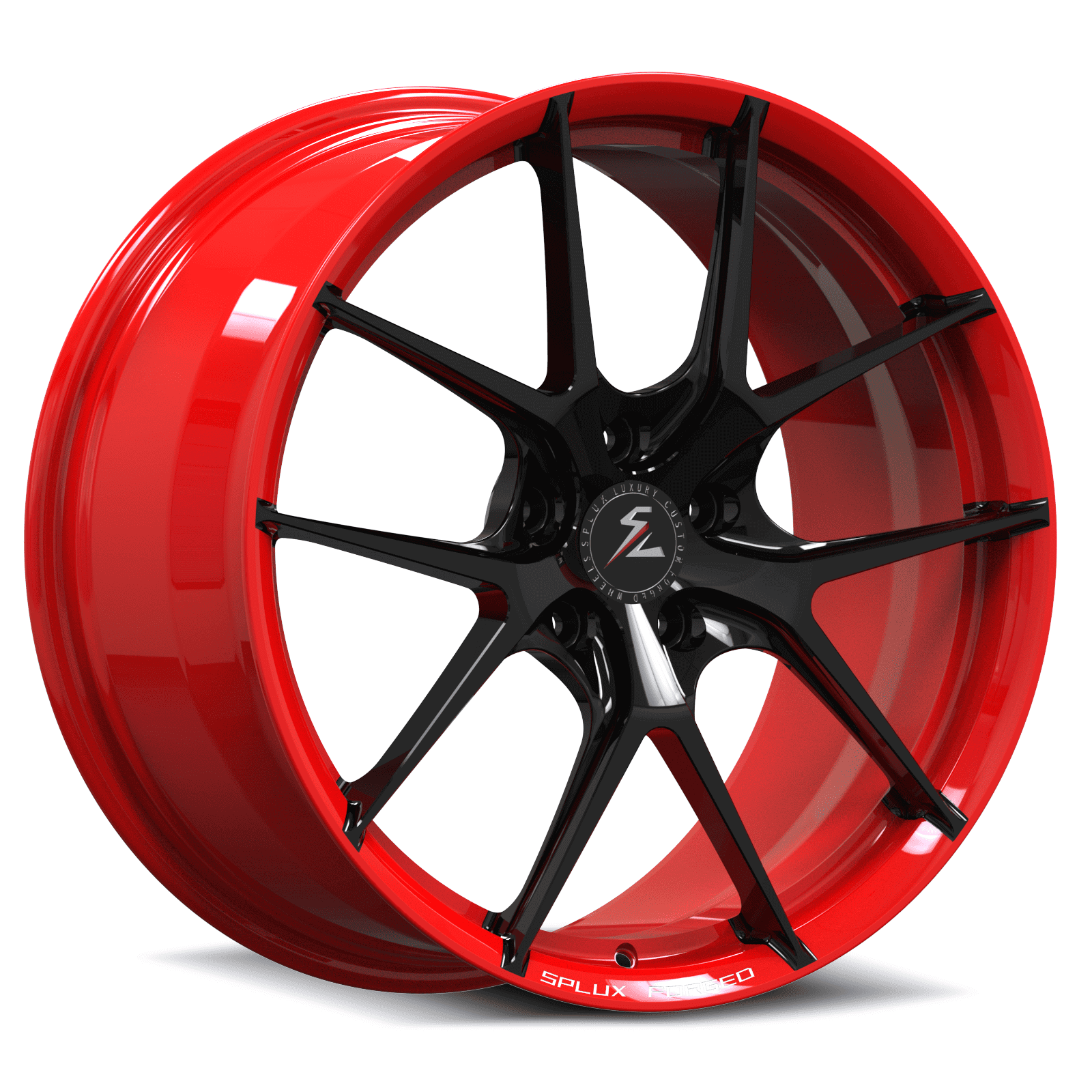 SL-04 black red forged wheels for Corvette C7 Grand Sport - track racing alloys
