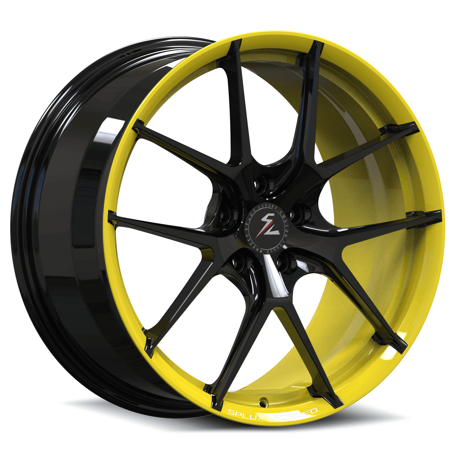 SL-04 black yellow forged wheels for Corvette C7 Grand Sport - custom wheels
