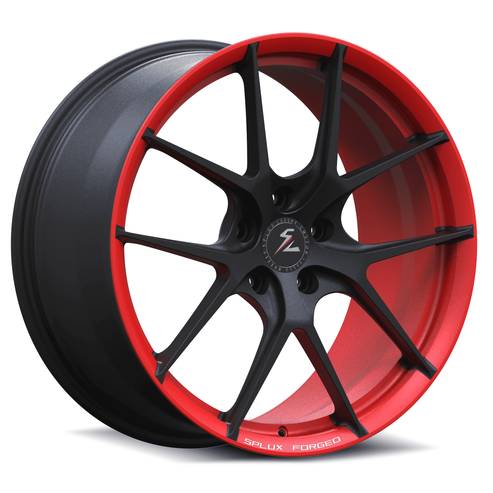 SL-04 satin black red forged wheels for Corvette C7 Grand Sport - custom alloys